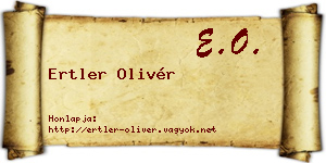 Ertler Olivér névjegykártya